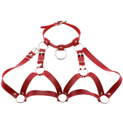 Punk Harajuku Leather Collar Strap Adjustable Belt Fashion Accessory