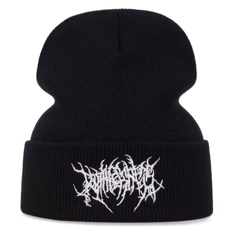 Punk Hip Hop Embroidered Knitted Hat