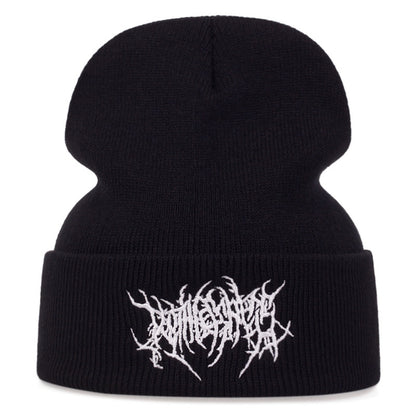 Punk Hip Hop Embroidered Knitted Hat