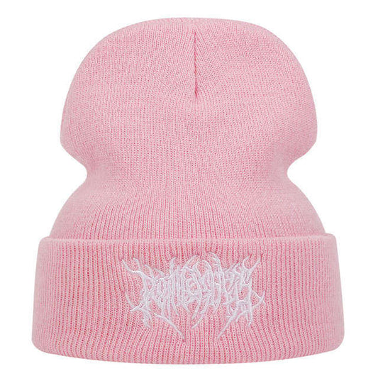 Punk Hip Hop Embroidered Knitted Hat