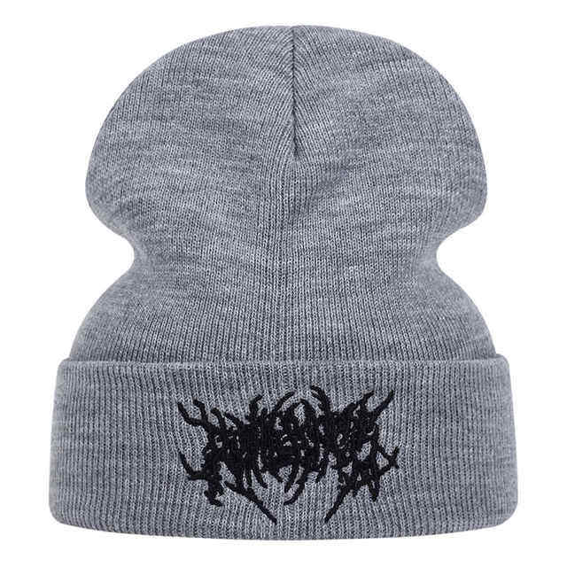 Punk Hip Hop Embroidered Knitted Hat