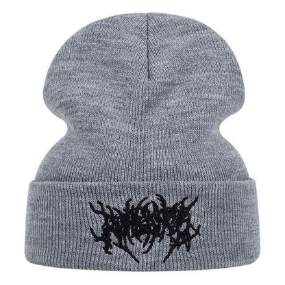 Punk Hip Hop Embroidered Knitted Hat