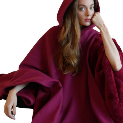Punk Hooded Wool Cape