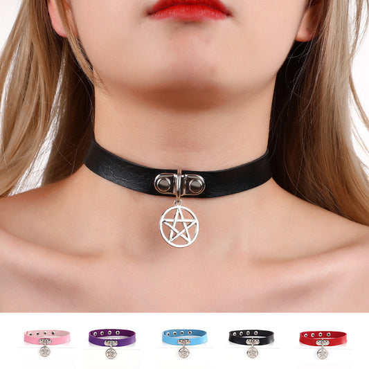 Punk Leather Choker Collar