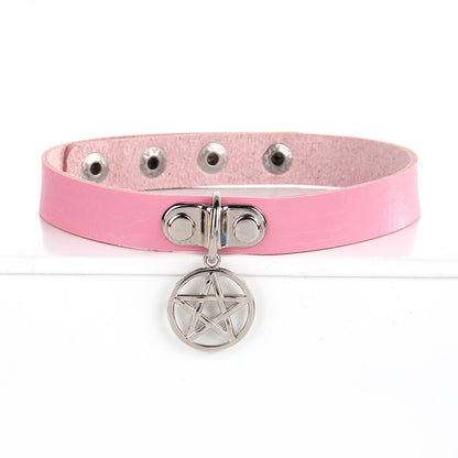 Punk Leather Choker Collar