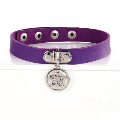 Punk Leather Choker Collar