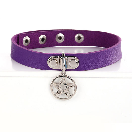 Punk Leather Choker Collar