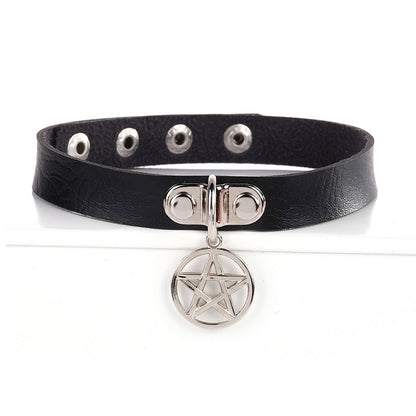 Punk Leather Choker Collar