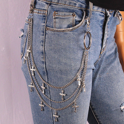 Punk Metal Waist Chain for Hip Hop Fashion