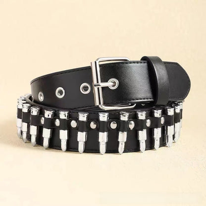 Punk Rivet Bullet Belt for Jeans