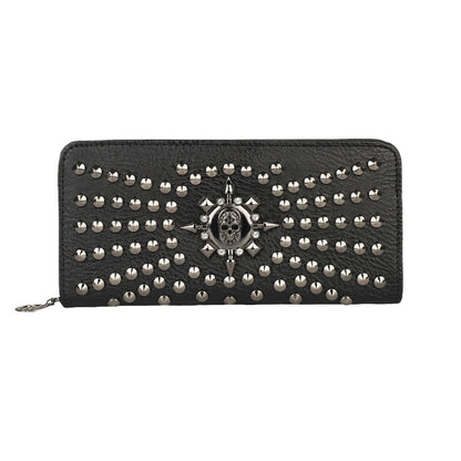Punk Rivet Skull Long Wallet