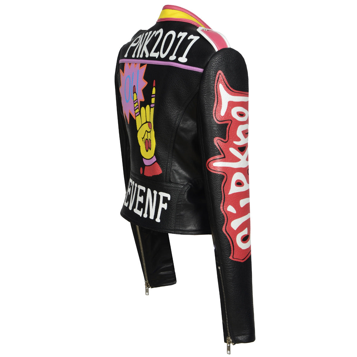 Punk Rock Fashion Leather Jacket for Women