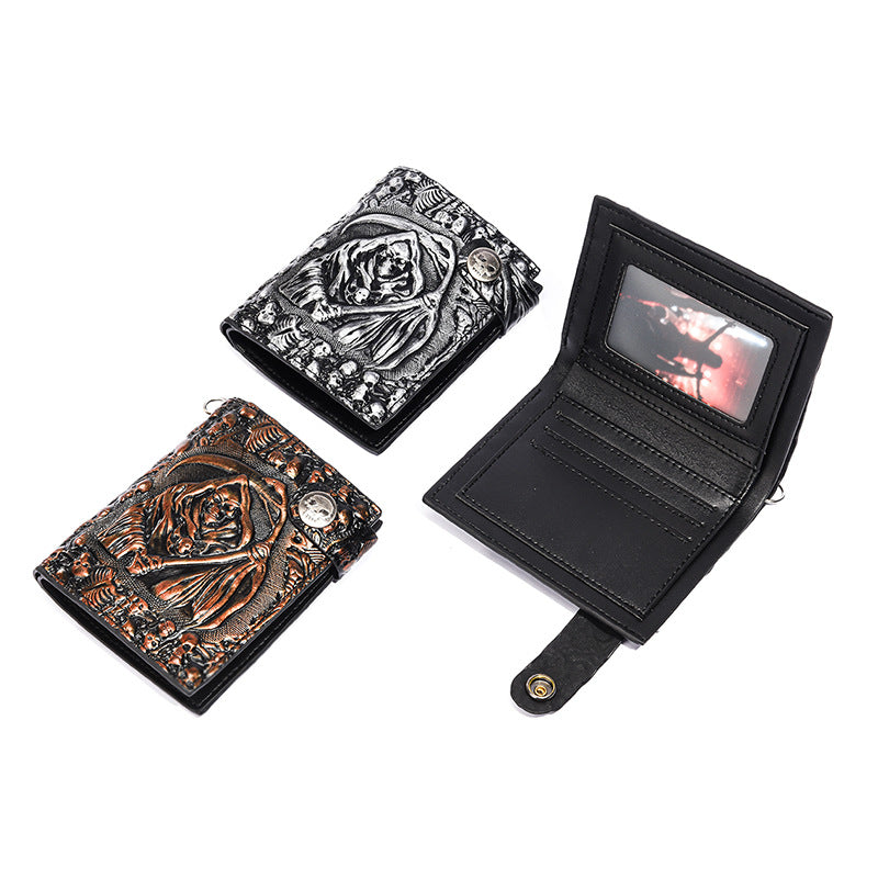 Punk Skull Print PU Leather Wallet