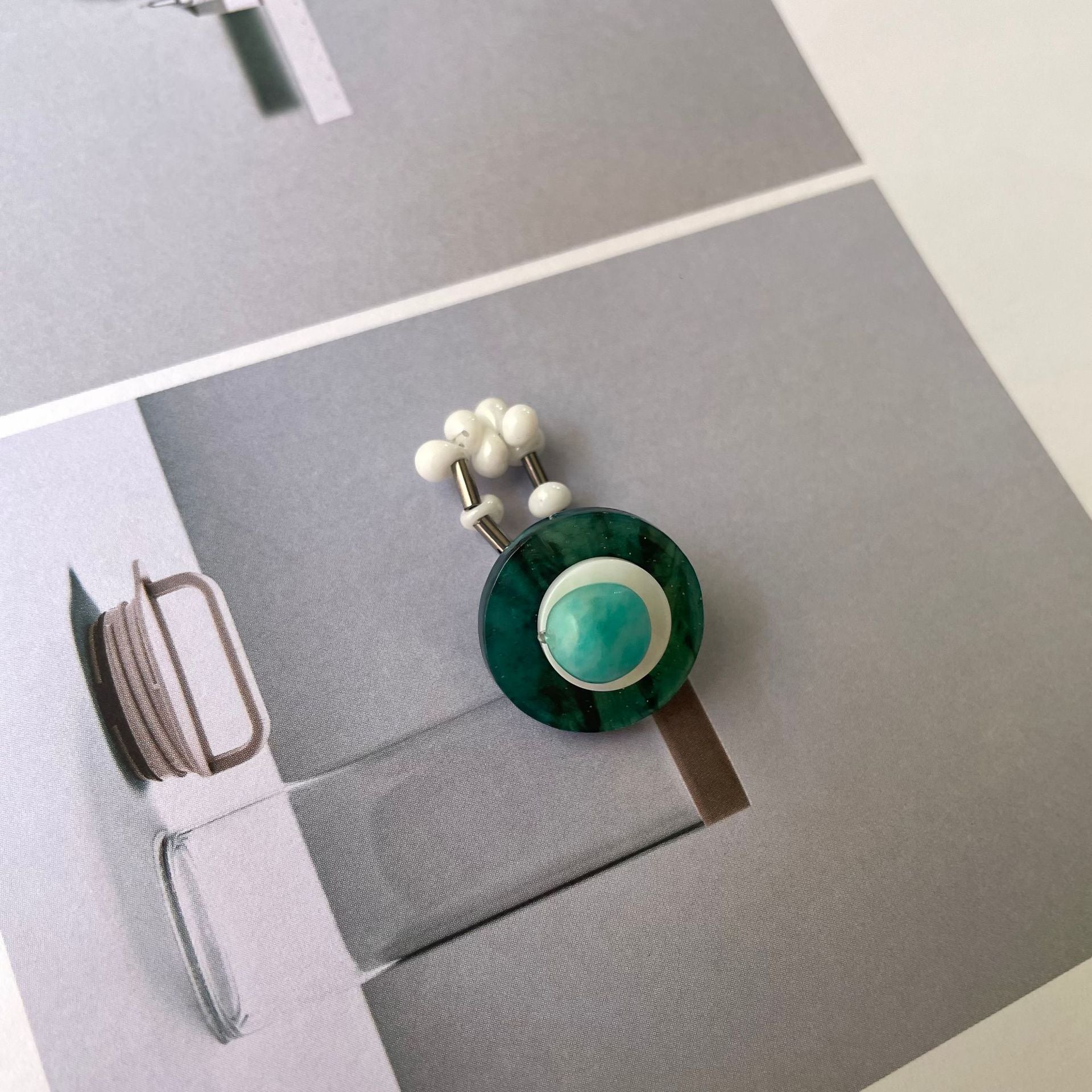 Punk Style Adjustable Stone Bead Ring