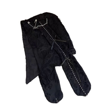 Punk Style Cotton Beanie with Chains