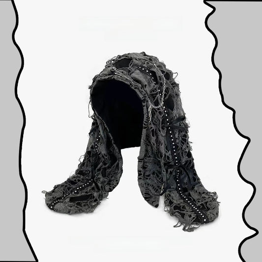 Punk Style Cotton Beanie with Chains