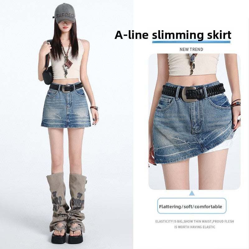 Punk Style Denim Skirt