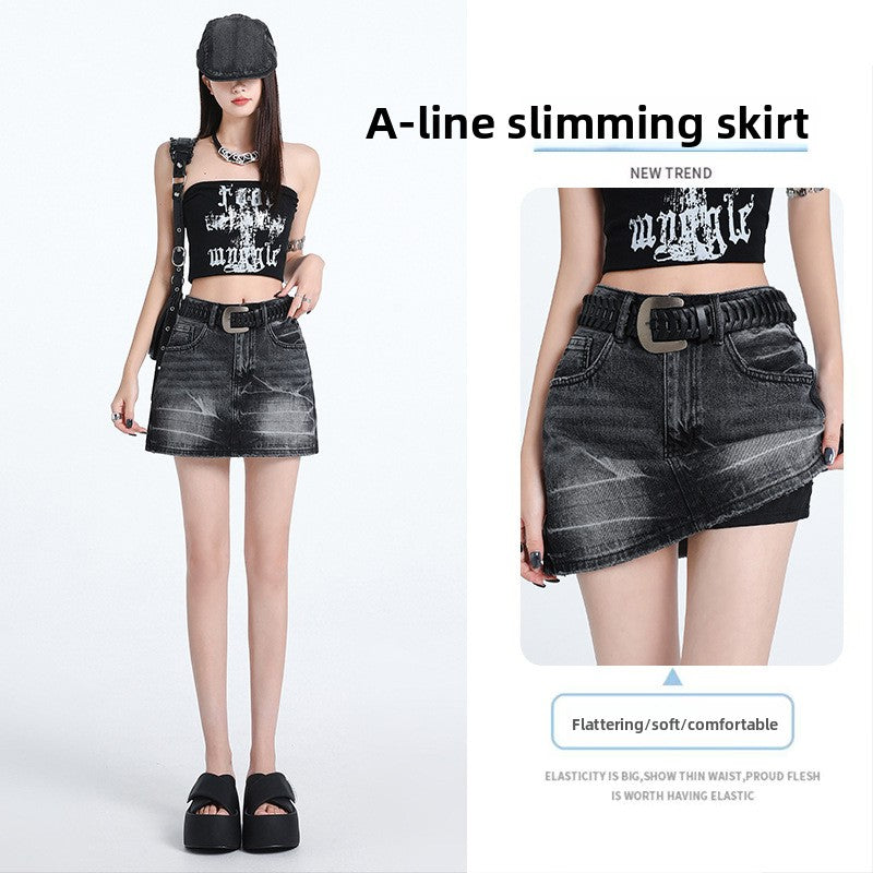Punk Style Denim Skirt
