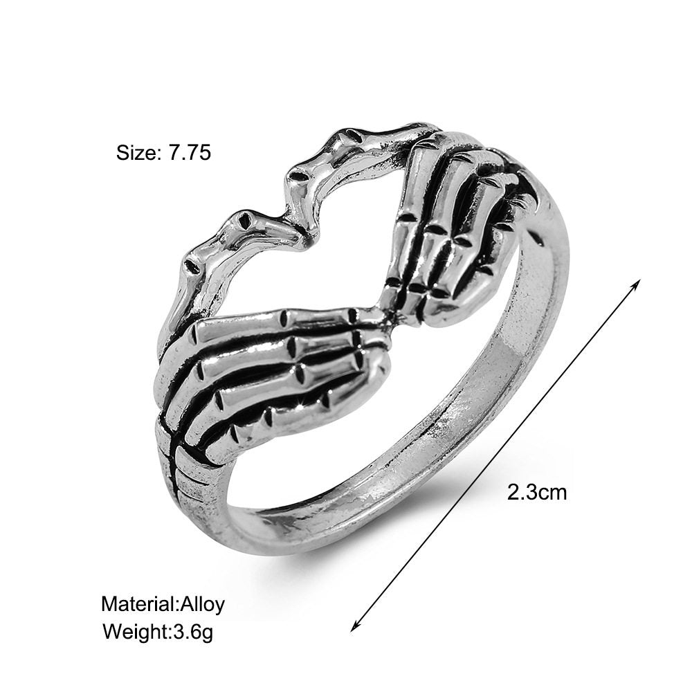 Punk-style ghost finger ring