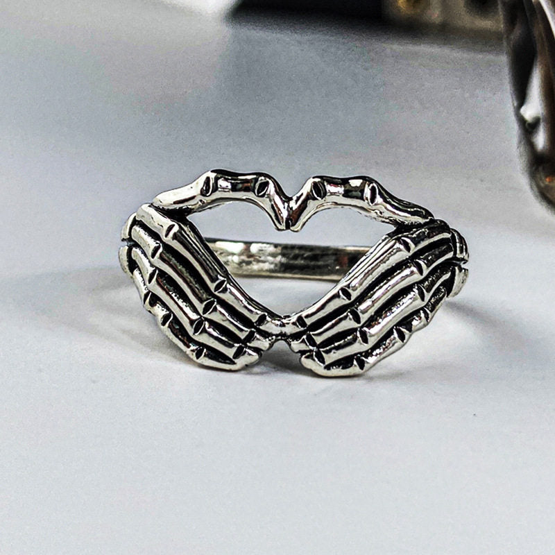 Punk-style ghost finger ring