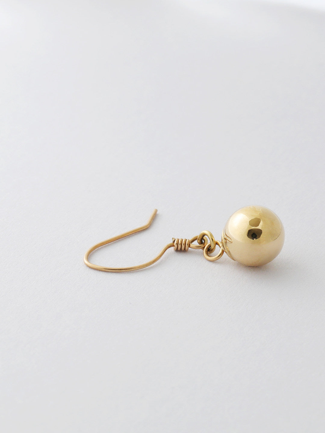 Pure 10K Gold Ball Hook Earrings with Cubic Zirconia