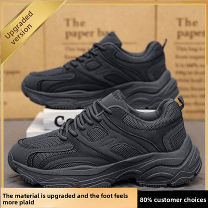 Pure black anti-slip work safety shoes