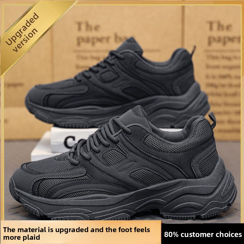 Pure black anti-slip work safety shoes