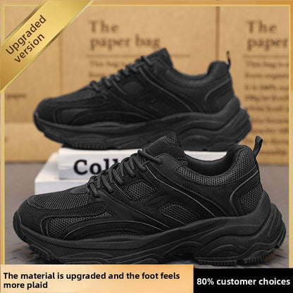 Pure black anti-slip work safety shoes