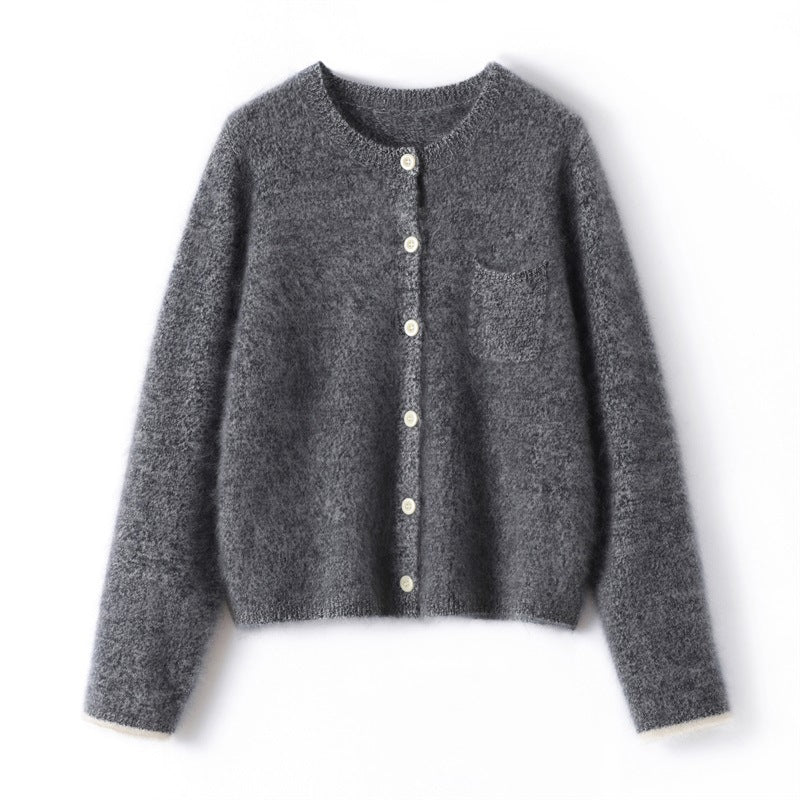 Pure Cashmere Knitted Cardigan Sweater