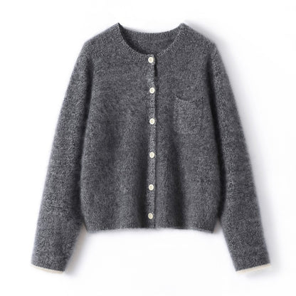 Pure Cashmere Knitted Cardigan Sweater