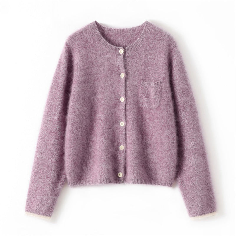 Pure Cashmere Knitted Cardigan Sweater