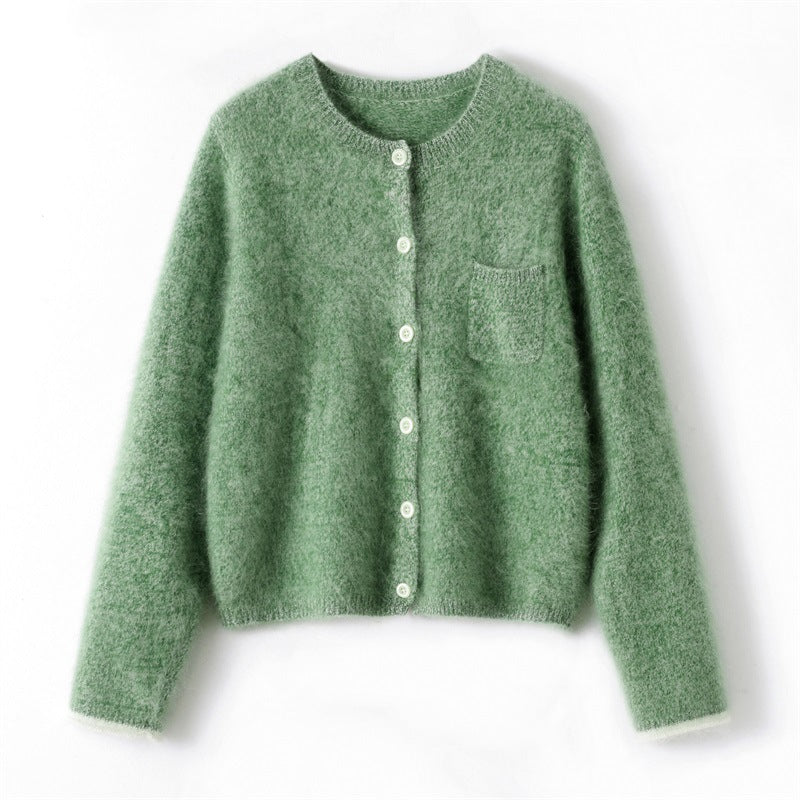 Pure Cashmere Knitted Cardigan Sweater