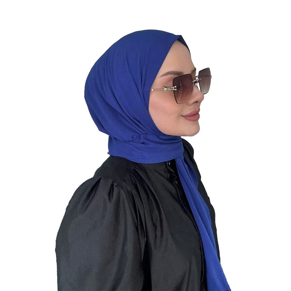 Pure color headscarf hat woman