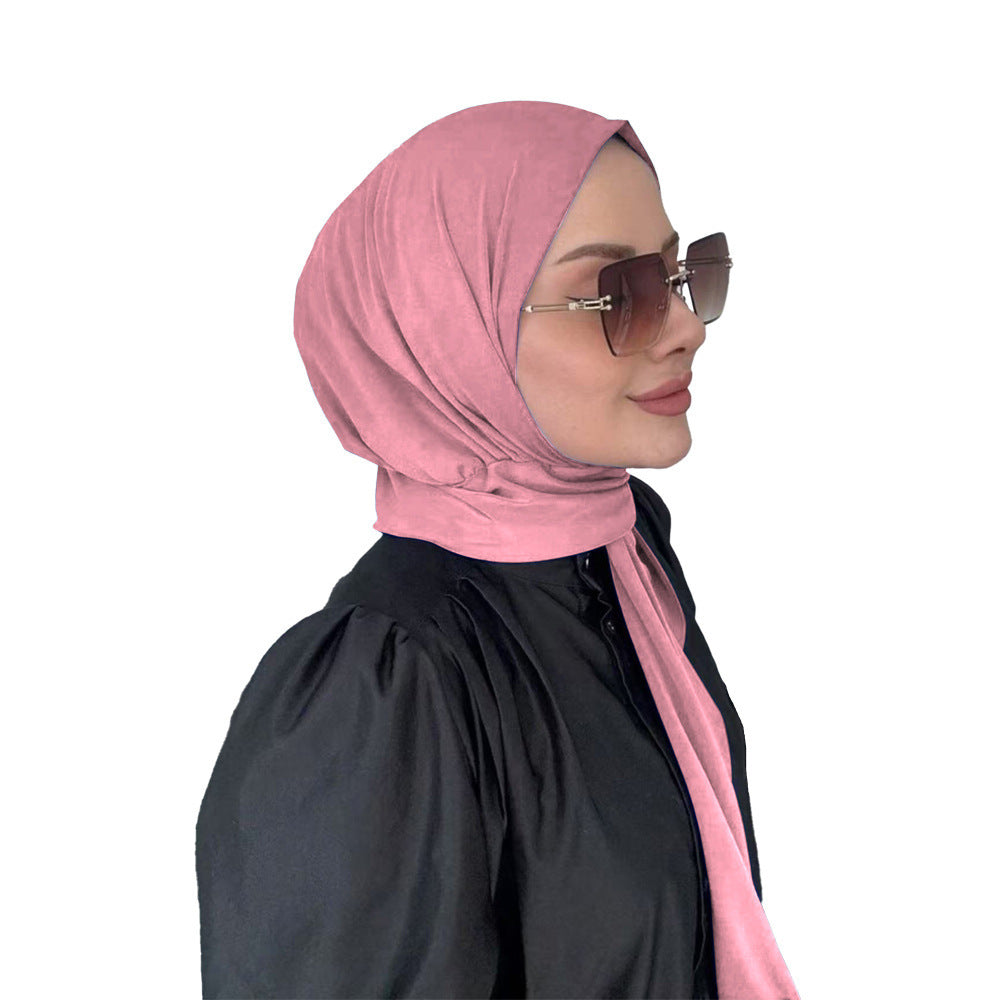 Pure color headscarf hat woman
