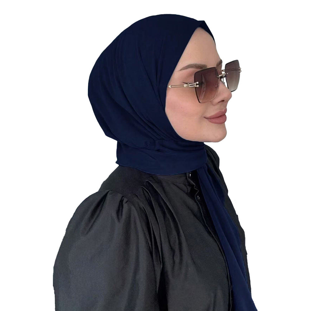Pure color headscarf hat woman