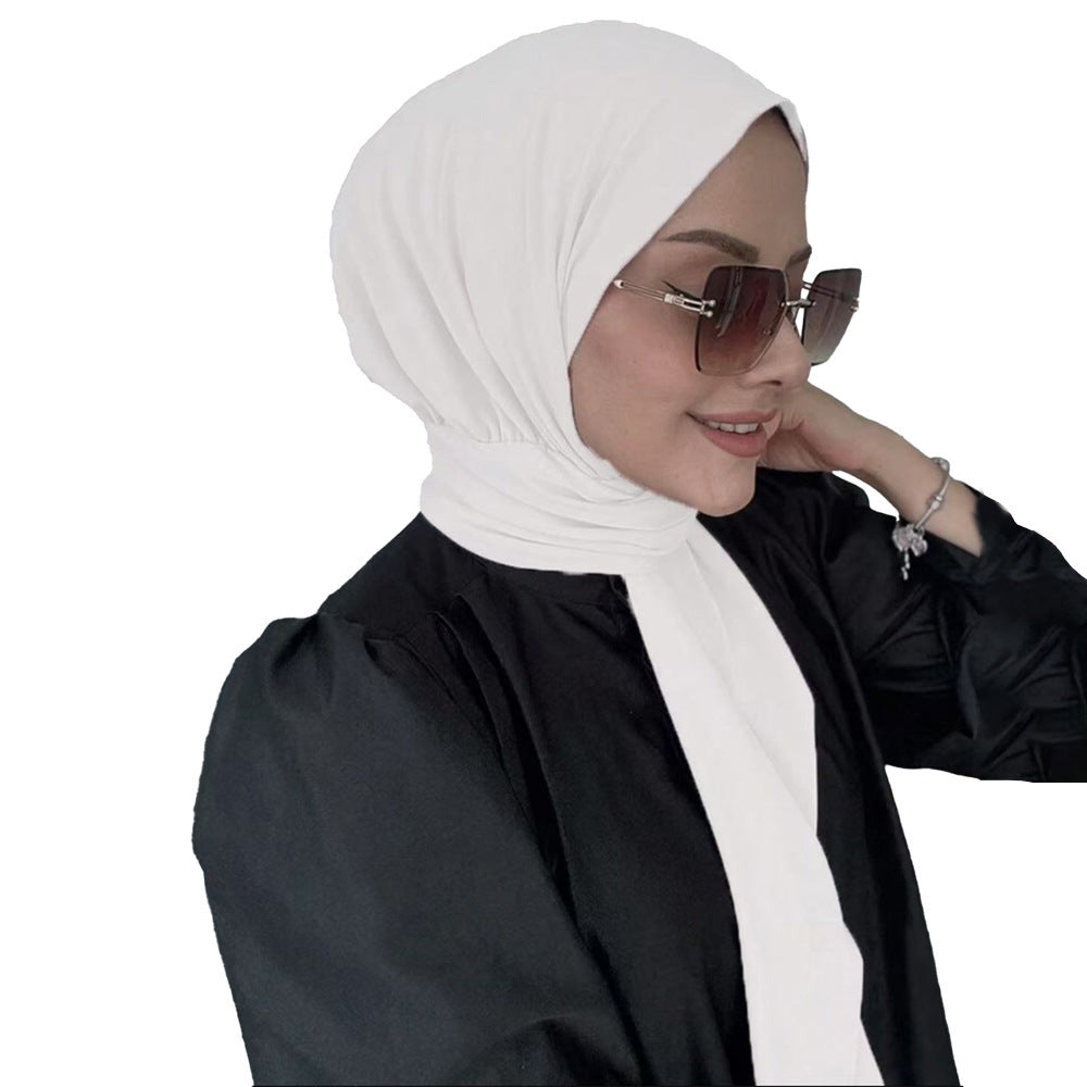 Pure color headscarf hat woman