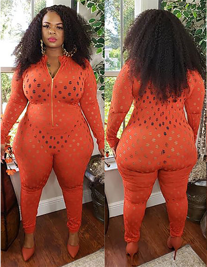 Pure color perforated one-piece pants for fitness training