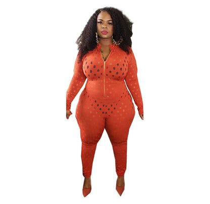 Pure color perforated one-piece pants for fitness training