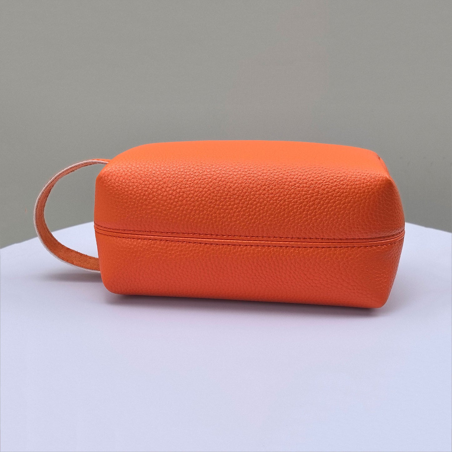 Pure Color PU Cosmetic Bag Waterproof Portable Storage