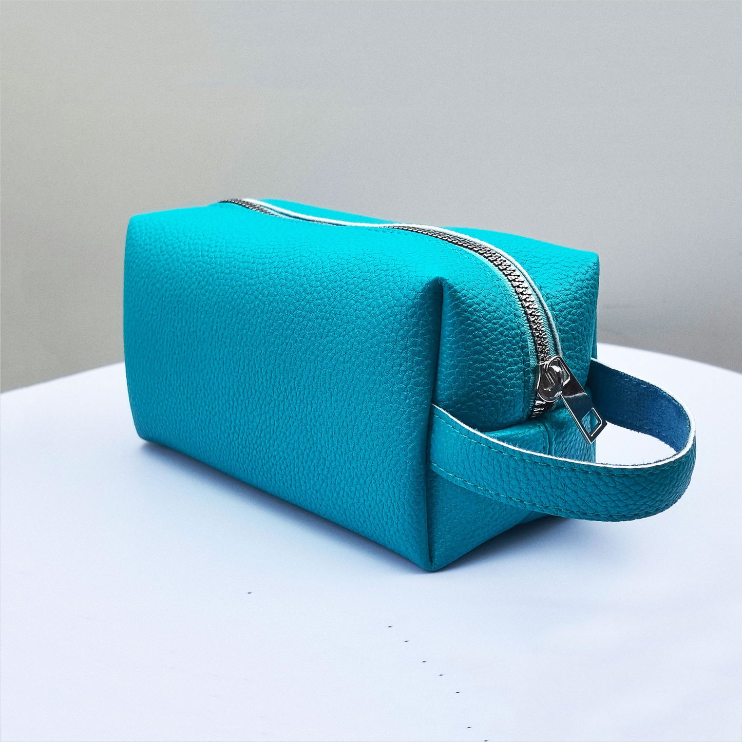 Pure Color PU Cosmetic Bag Waterproof Portable Storage