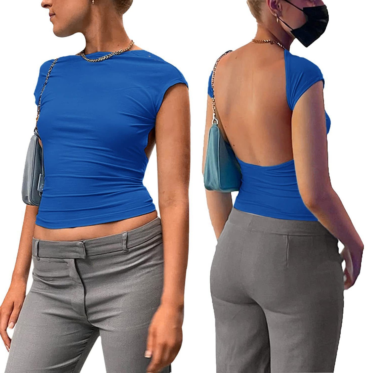 Pure Color Sexy Women's T-Shirt