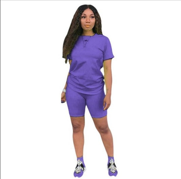 Pure Color Sports Suit Casual Two-Piece