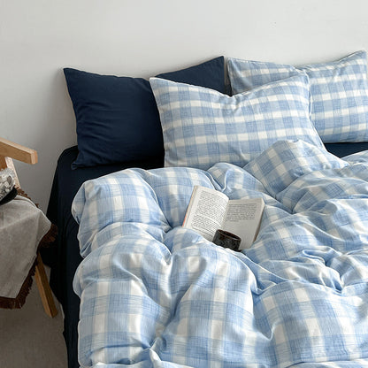 Pure Cotton Bed Sheet Set Minimalist Stripe Design