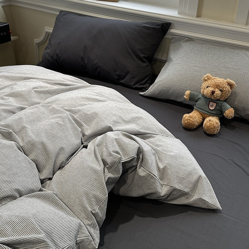 Pure Cotton Bed Sheet Set with Quilt Cover