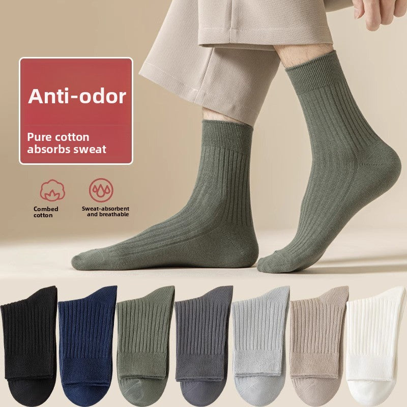 Pure Cotton Double-Needle Mens Socks