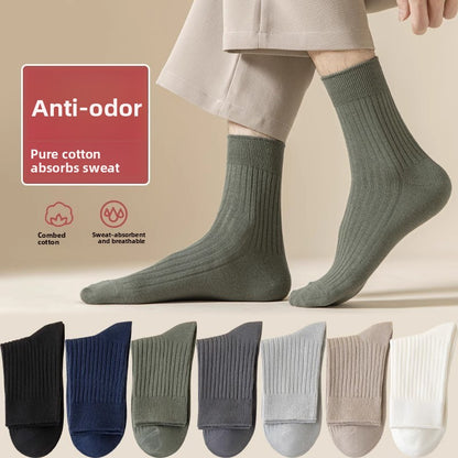 Pure Cotton Double-Needle Mens Socks