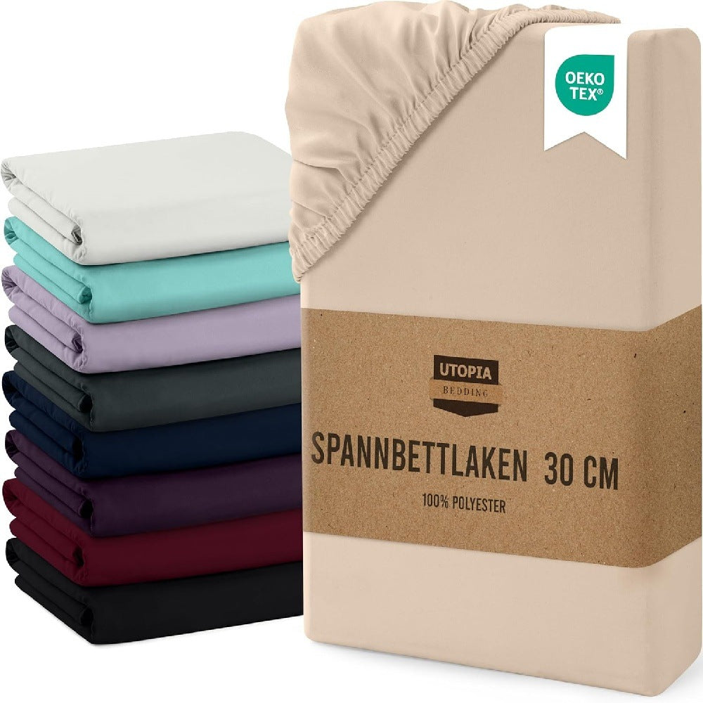Pure Cotton Fitted Sheet Set with Pillowcases