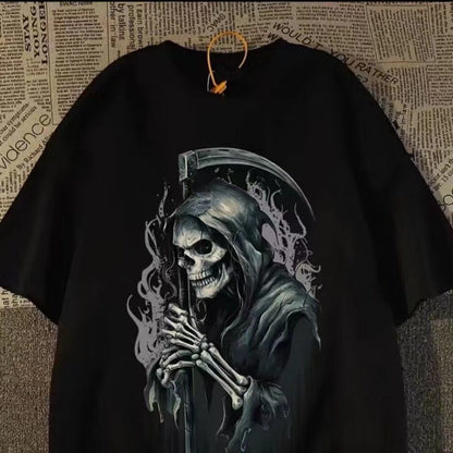 Pure cotton heavyweight printed short-sleeved T-shirt