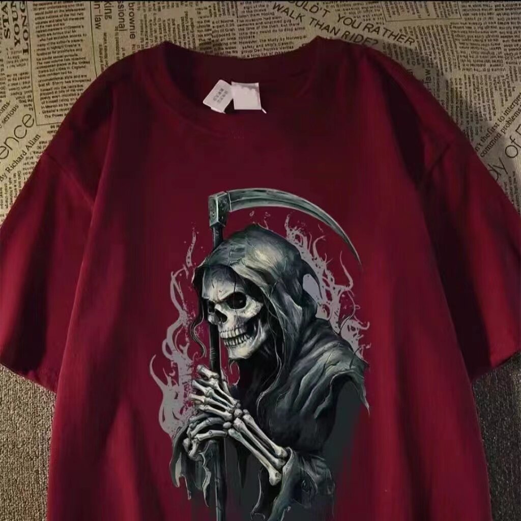 Pure cotton heavyweight printed short-sleeved T-shirt