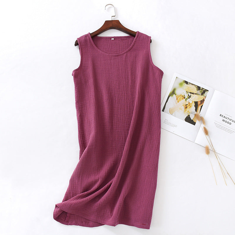 Pure cotton jersey sleeveless blouse dress